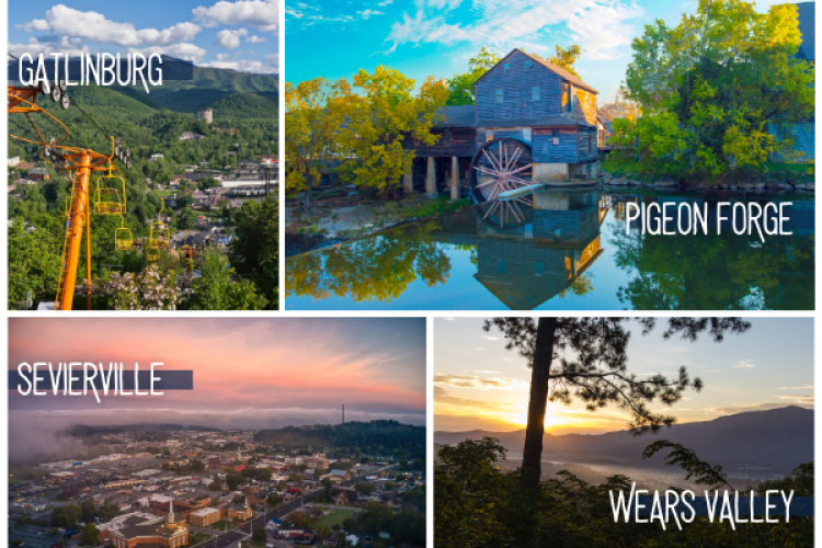 Serviced Property Management Areas - Gatlinburg, Pigeon Forge, Sevierville, Wears Valley